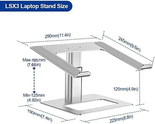 Aluminum Laptop, Notebook Stand, Ergonomic Adjustable, Riser Holder Compatible with 10"-15.6" Laptops pattanaustralia